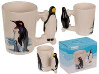 Out of the blue Beker, pinguïn, 11 x 8,5 cm, 300 ml, van aardewerk, in geschenkdoos