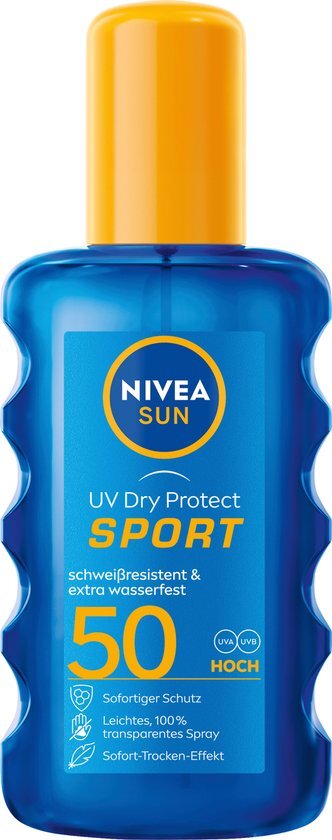 NIVEA SUN Zonnebrand spray UV Dry Protect Sport, SPF 50, 200 ml