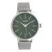 OOZOO Timepieces - Montre bracelet analogique à quartz unisexe argenté avec cadran vert et bracelet en maille argenté - C10006