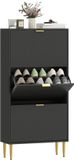 HOMCOM Schoenenkast - MDF - Zwart - 60x24x128cm
