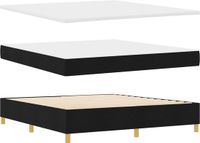 vidaXL Boxspringbed met hoofdeinde Zwart 200 x 180 cm Stof