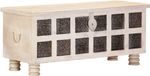 vidaXL coffre de rangement 110x40x45 cm bois d'acacia massif blanc