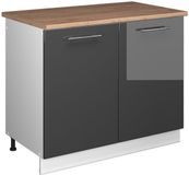 Vicco Wastafelkast Fame-Line, Antraciet Hoogglans/Wit, 100 cm