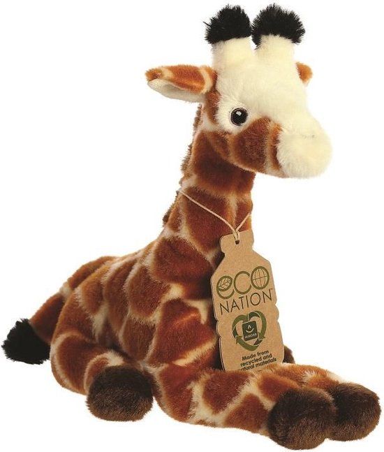 Aurora Pluche Giraffe Knuffel - 21 cm - Bruin - Eco Nation