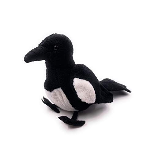 Onwomania Knuffel Vogel Raaf Ekster - 12 cm - Zwart