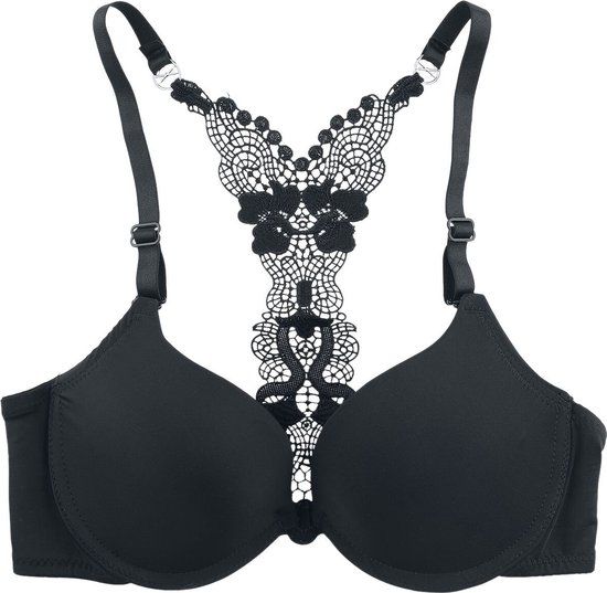 Grey Velvet Racerback beha Dames BH - zwart - XS