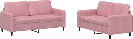 vidaXL 2-delige Loungeset fluweel roze