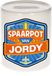 Bellatio Decorations Kinder spaarpot met naam - Jordy - keramiek - met dop - wit - Sparen - Spaargeld van Jordy