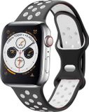 Strap-it Classic Sportbandje - Zwart/Wit - Siliconen - Geschikt voor Apple Watch 38/40/41/42mm