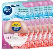 Ambi Pur Toiletblok Starterkit 5in1 Wild Rose & Pink Grapefruit - 6 x Voordeelverpakking