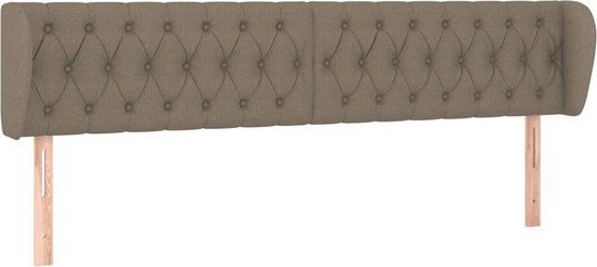 vidaXL Hoofdbord Stof Taupe 203x23x78/88 cm