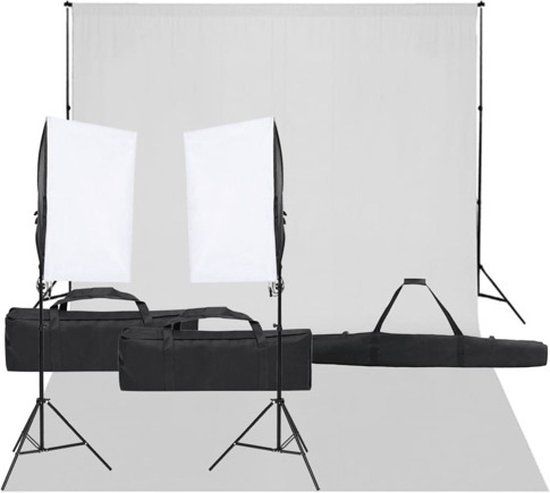 vidaXL Fotostudioset met verlichtingsset en achtergrond