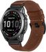 Strap-it Bracelet en cuir compatible avec Garmin Fenix 9 (43mm) / 9 Pro (43mm) 8 - 43mm / Fenix 7s (Pro - Solar - Sapphire Solar) / Fenix 6s (Pro - Sapphire) / Fenix 5s (Plus - Sapphire) / Epix Pro (Gen 2) 42mm / Instinct 2s - E - Marron foncé