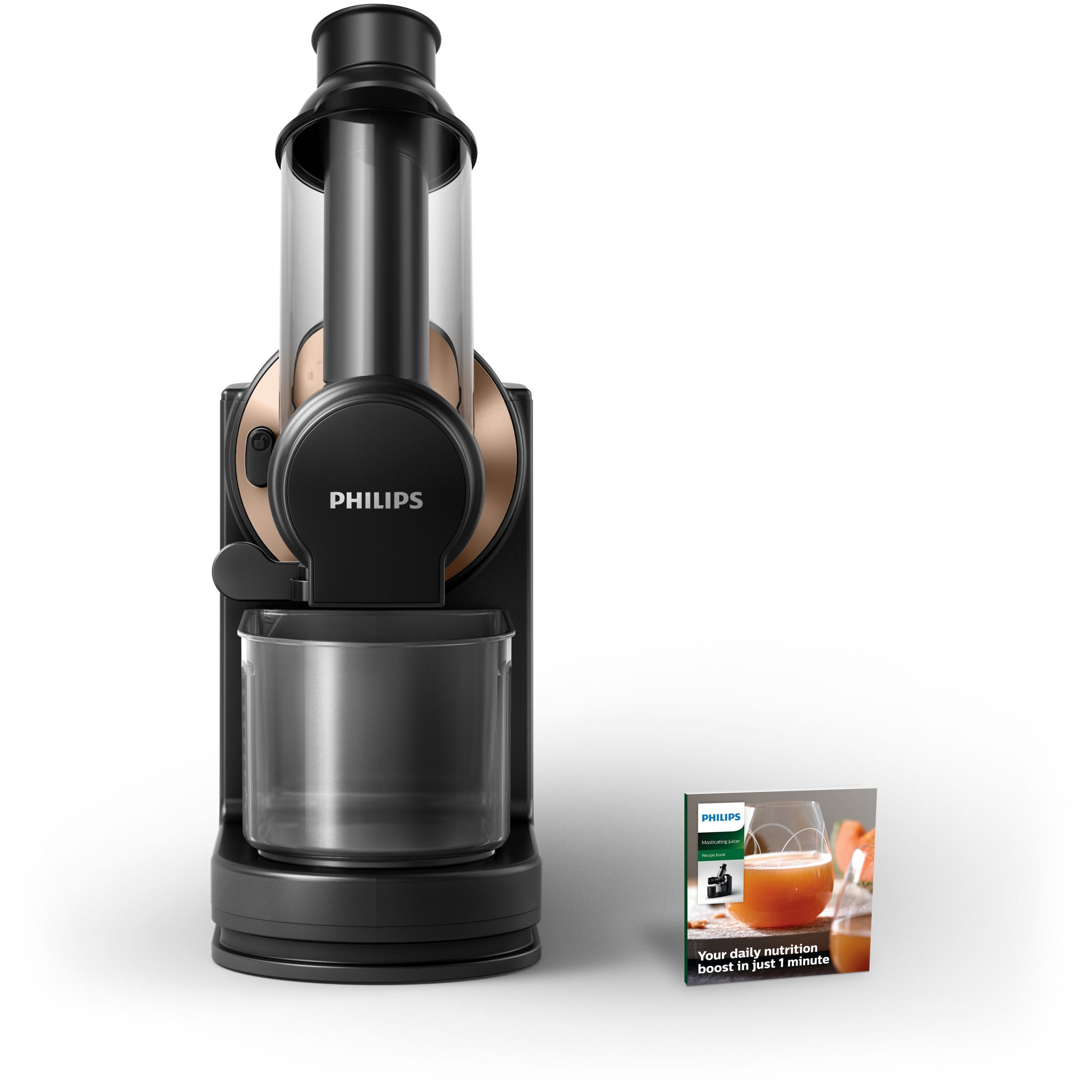 Philips Viva Collection HR1888 Slow Juicer - Black/Transparent