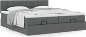 Maison Exclusive - Lit plateforme avec matelas, gris foncé, 200x200 cm, textile