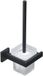 Kelelife Porte-brosse WC - Acier inoxydable - Verre dépoli - Noir mat - Montage mural
