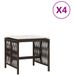 VidaXL Tuinkrukken - Set van 4 - Poly Rattan - Bruin