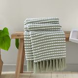 Catherine Lansfield Living Stab Stitch 125x150 cm Deken Sprei Salie Groen