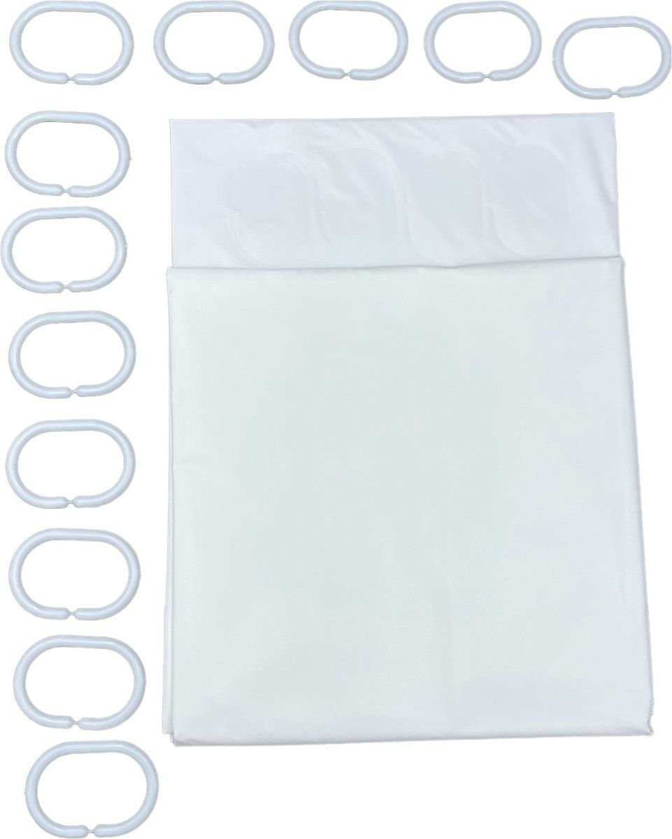 Benson Douchegordijn wit | 180 x 200 CM | 100% polyester