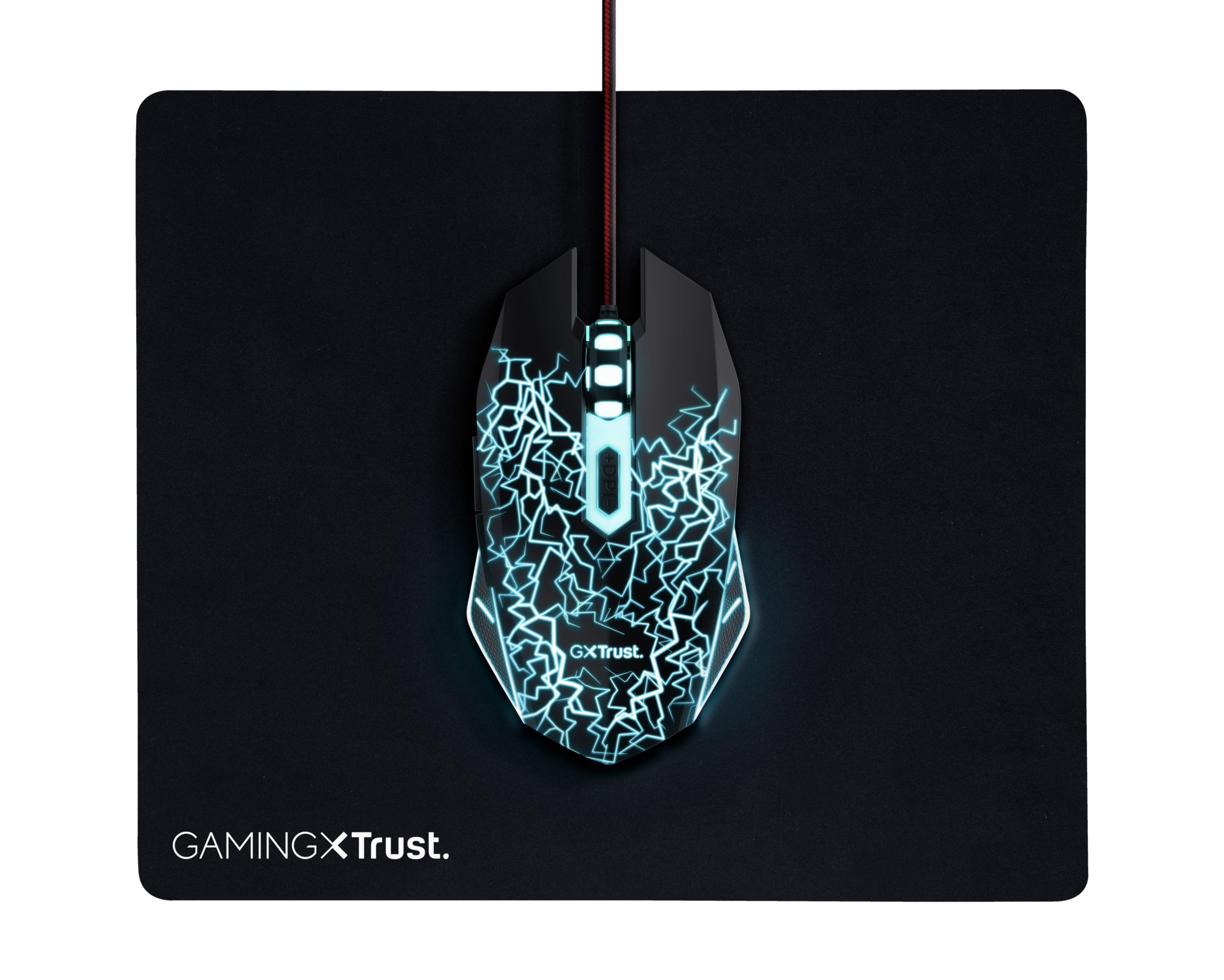 Trust 24752 Gaming Muis en Muismat - Ambidextrous - USB - 4000 DPI - Zwart