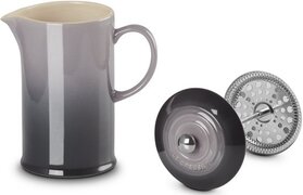 Le Creuset Cafetière French Press van aardewerk met roestvrijstalen stamper, 1 liter, voor 3-4 kopjes, vuursteen, 91028200444000