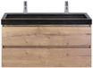 BES LED Maxx XL Badmeubelset 120 cm - Natuur Eiken - Wastafel Lucca Enkel 2 Kraangaten