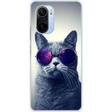 Xiaomi Poco F3/F3 Pro Cat met bril siliconen hoesje