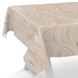ANRO Afwasbaar tafelzeil, tuintafelkleed, abstract, beige, 180 x 140 cm, snijrand