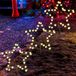 SALCAR 2 m kerstverlichting voor buiten, verpakking van 3 led-sterren, kerstdecoratie, tuin, buitenverlichting, staaflamp met grondpen, zwarte sterren, warmwit