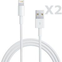 Boutik® Kabel Lightning Lengte 1M Kleur Wit X2 Voor iPhone SE 2020 / X / Xr / 11 / 12