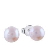 Lucardi Dames Oorbel zoetwaterparel 6mm - Oorbellen - Cadeau - Echt Zilver - Zilverkleurig