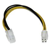 StarTech.com Verlengkabel, 20 cm, voeding, moederbord, CPU ATX12 V, 4-polig, P4, stekker naar bus