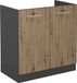 Vicco R-Line Wastafelkast – 80 cm, WB Antraciet Artisanaal eiken