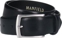 Manfield - Unisex - Zwarte leren riem - Maat 105