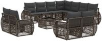 vidaXL Tuinbank Set 12-delig Grijs en Donkergrijs Polyrattan
