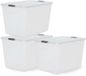 IRIS Storage Opbergbox met Clips - 60L - Transparant/Grijs - Set van 3