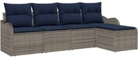 vidaXL Tuinbank Set Grijs Polyrattan