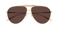 Gucci Lunettes de soleil pilote homme or marron 60mm