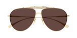 Gucci Lunettes de soleil pilote homme or marron 60mm