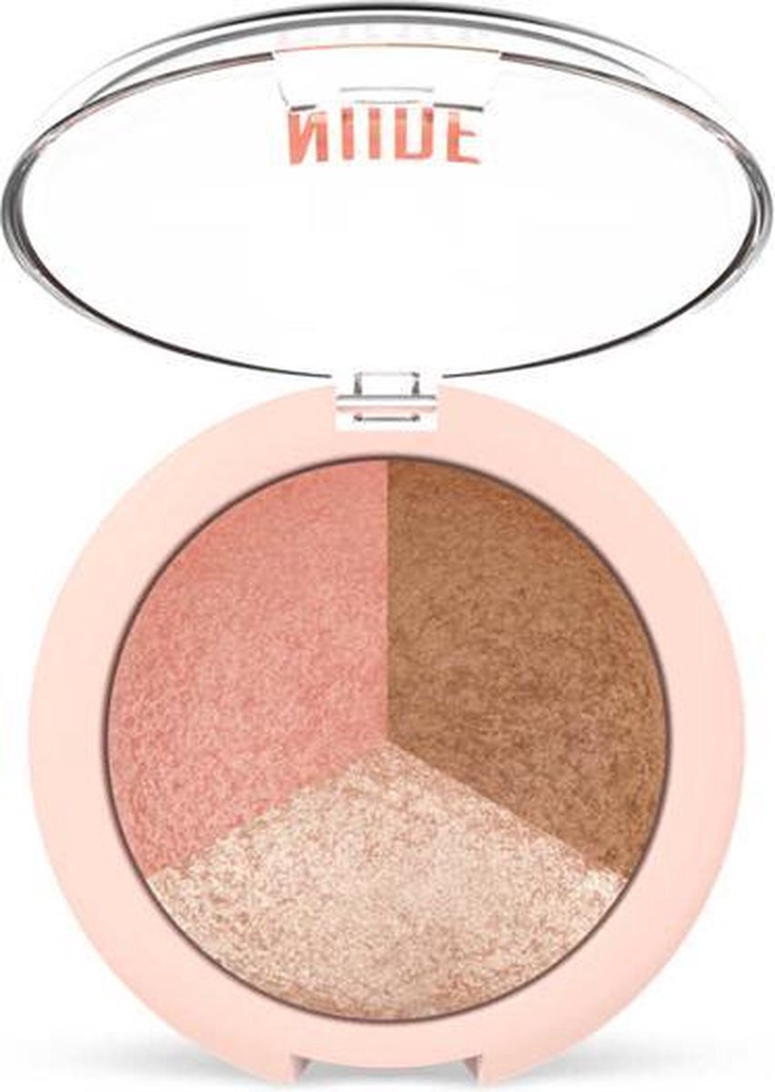 Golden Rose Nude Look Baked Trio Face Powder Bronzer, Highlighter, Blusher