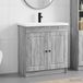 Maison Exclusive Ensemble de meubles de salle de bain exclusif - Gris Sonoma, dimensions 56 x 37,5 x 81 cm, fabriqué en bois composite