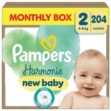Pampers Harmonie Luiers Maat 2 - 204 Luiers - 4kg-8kg