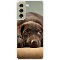Samsung Bedrukt siliconen hoesje compatibel met Galaxy S21 FE Chiot marron