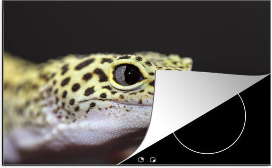 KitchenYeah® Inductie beschermer 77x51 cm - Gekko met luipaardprint - Inductie kookplaat accessoire