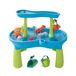 Relaxdays waterspeeltafel, 2 niveaus met accessoires, 62x57x37 cm, kleurrijk kunststof modderkeuken voor water en zand