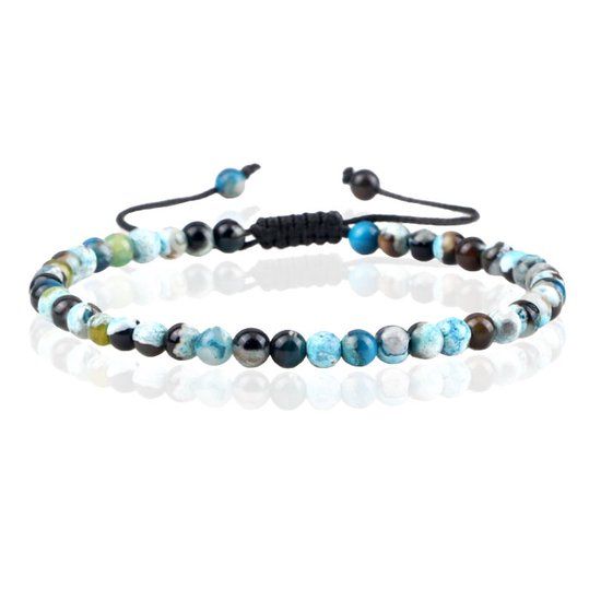Memphis Fire Armband Natuursteen Kralen - Blue Fire