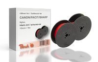 Peach Kleurlint vervangt Canon/Facit/Sharp, zwart/rood Nylon13mm/6m, Ribbon Gr51