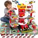 Playmobil Parking souterrain sur 5 étages, avec ascenseur, pouvant accueillir 12 voitures, 3 hélicoptères, et comprenant une aire de jeux