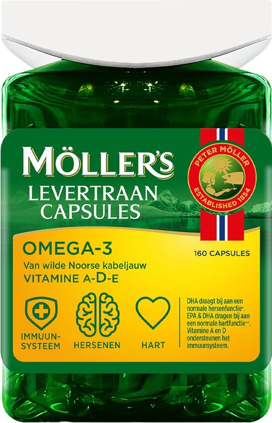 M&#246;ller’s Omega-3 Levertraan - 160 capsules - Omega-3 capsules – Levertraancapsules – Levertraan met vanillesmaak