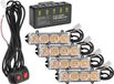 Amracing Waarschuwingslampen 12/24V 16W, set van 4 st. met controller en bedrade afstandsbediening